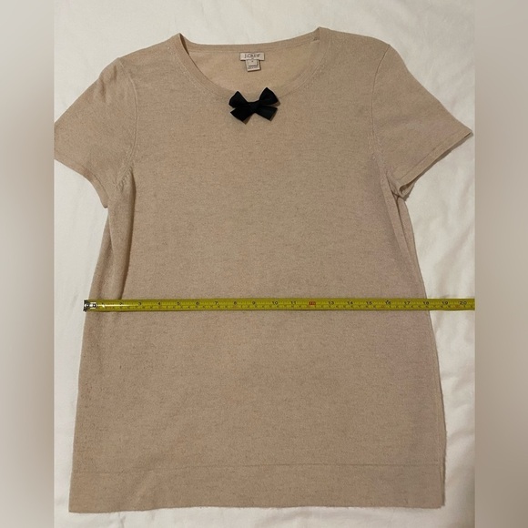 J.Crew Bow Short Sleeve Sweater - Cream/Tan - Size Small - Picture 6 of 6